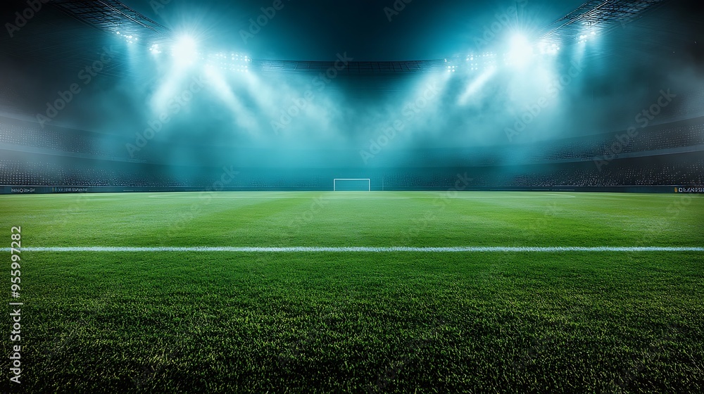 Obraz premium Soccer Stadium Night Game