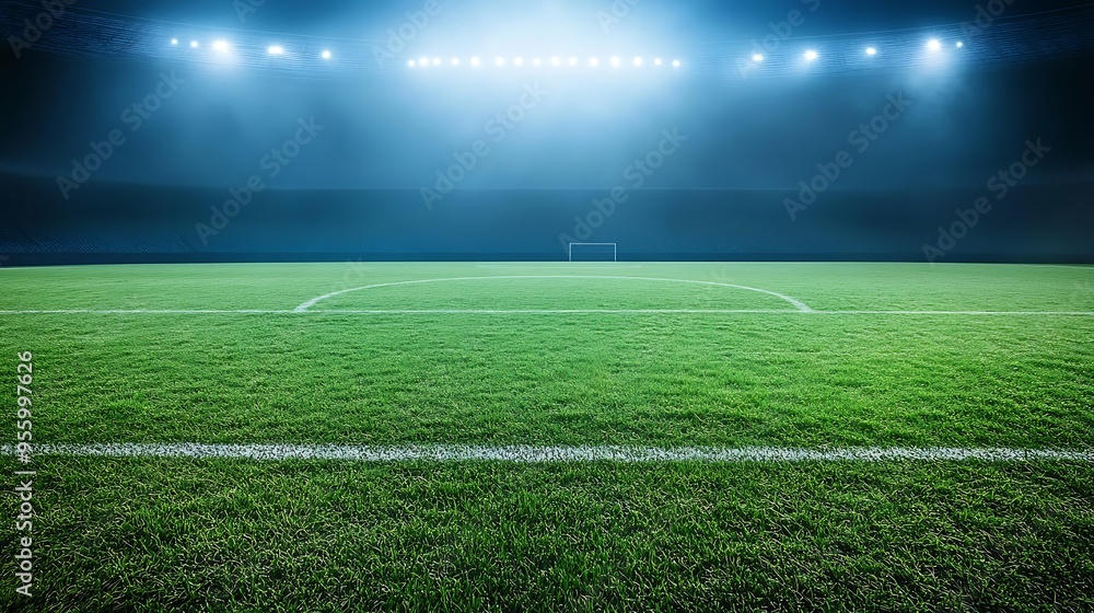 Obraz premium Soccer Stadium Night Game