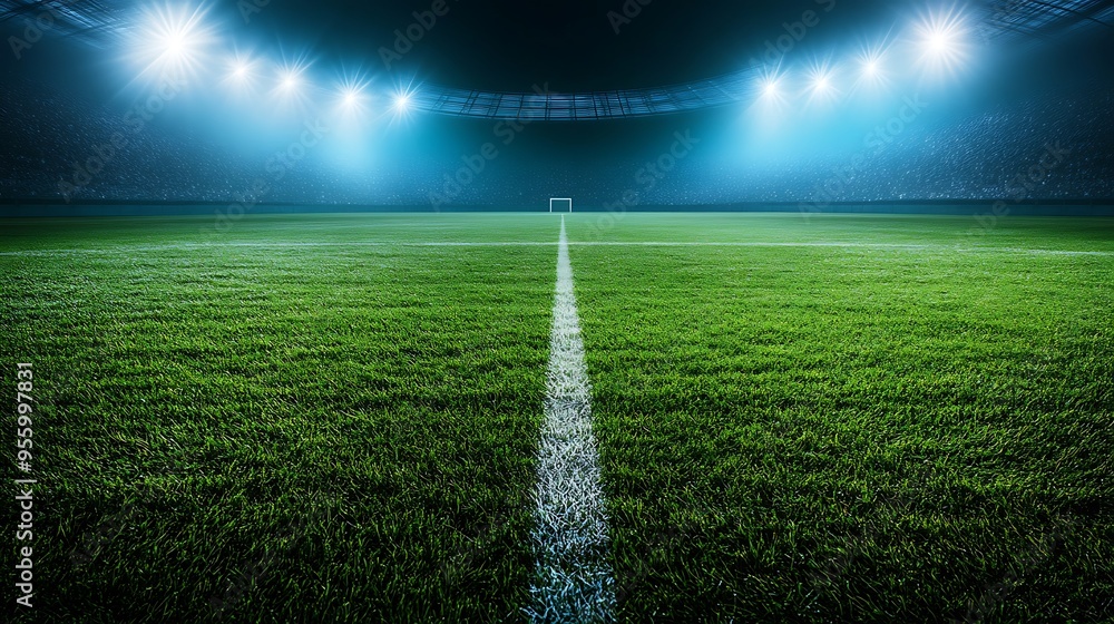 Obraz premium Soccer Stadium Night Game