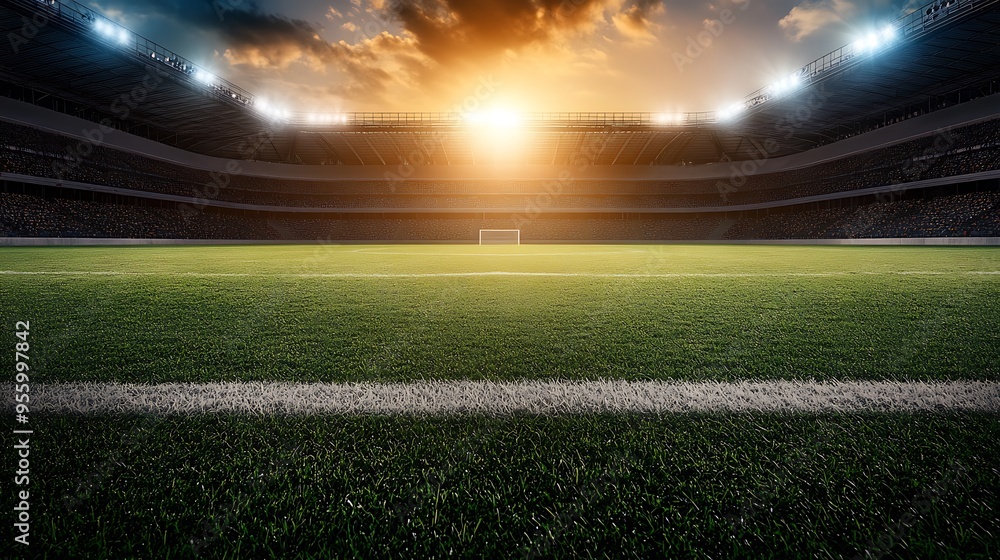 Soccer Stadium Night Game Soccer Stadium Night Game