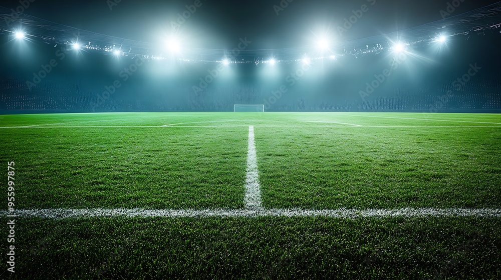 Obraz premium Soccer Stadium Night Game