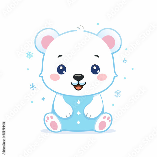 Polar Bear Cute Small Cartoon Baby Animal Character
