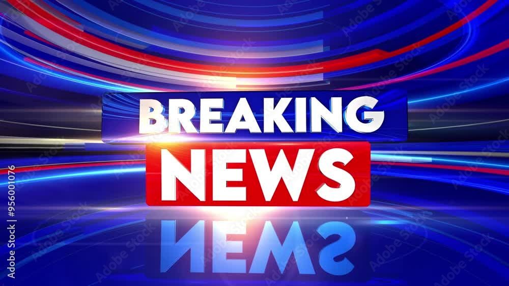 Breaking News background with red and blue abstract ring