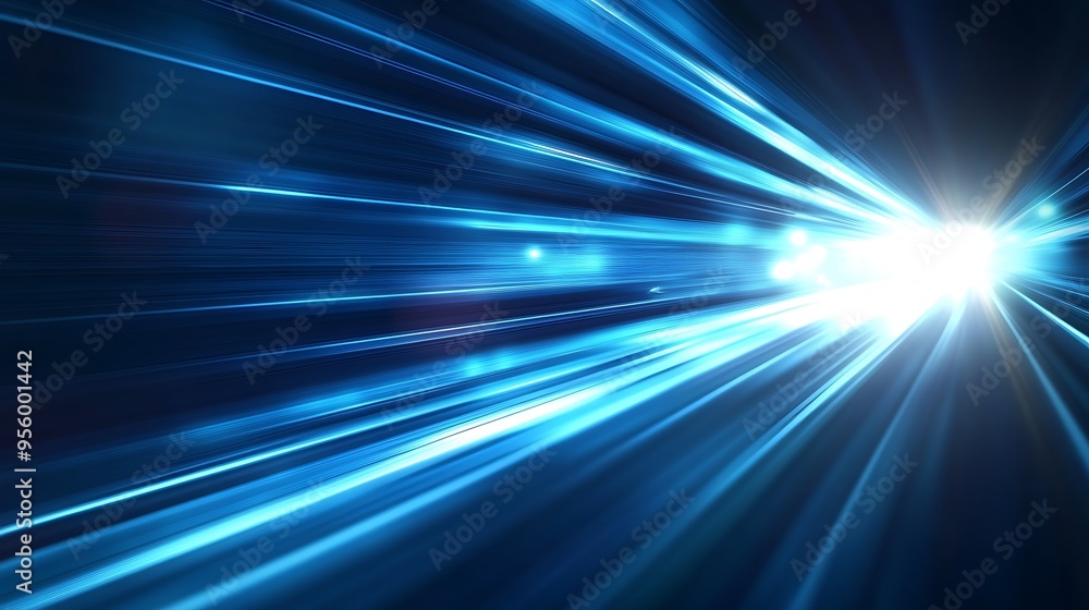 Abstract Light Rays - Blue and Black Abstract Light Rays - Blue and Black