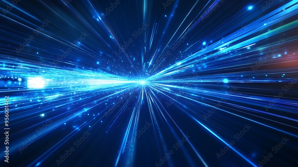 Abstract Light Rays - Blue and Black Abstract Light Rays - Blue and Black