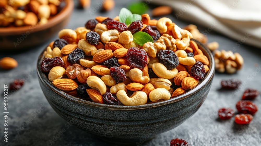 Handful of mixed nuts and dried fruits, portable brain-boosting snack, healthy and convenient. Handful of mixed nuts and dried fruits, portable brain-boosting snack, healthy and convenient.