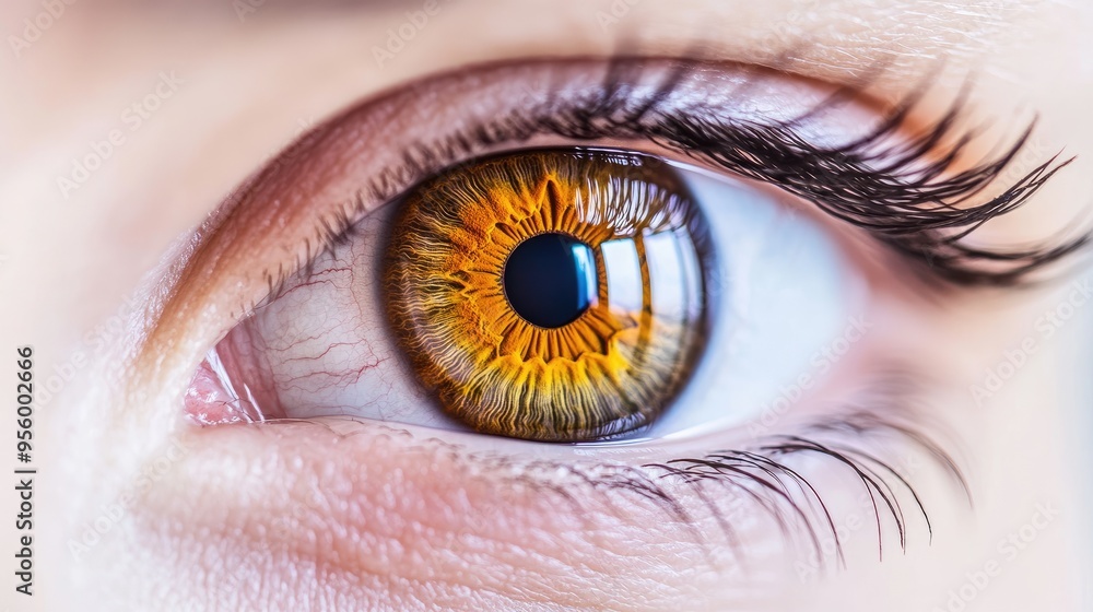 Fototapeta premium Close-up of a human eye showing intricate iris and details
