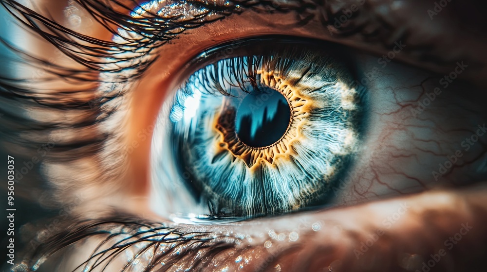 Close-up of a human eye showing intricate iris and details Close-up of a human eye showing intricate iris and details