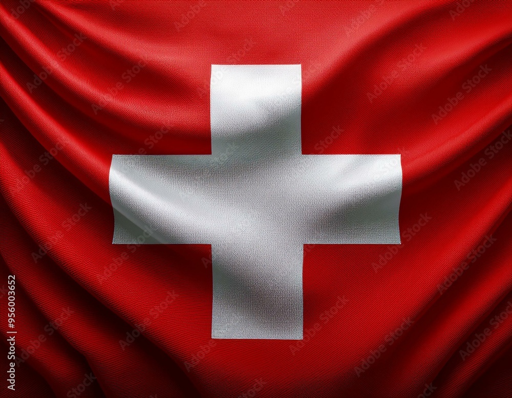 3d illustration of fluttering flag of Switzerland texture 3d illustration of fluttering flag of Switzerland texture