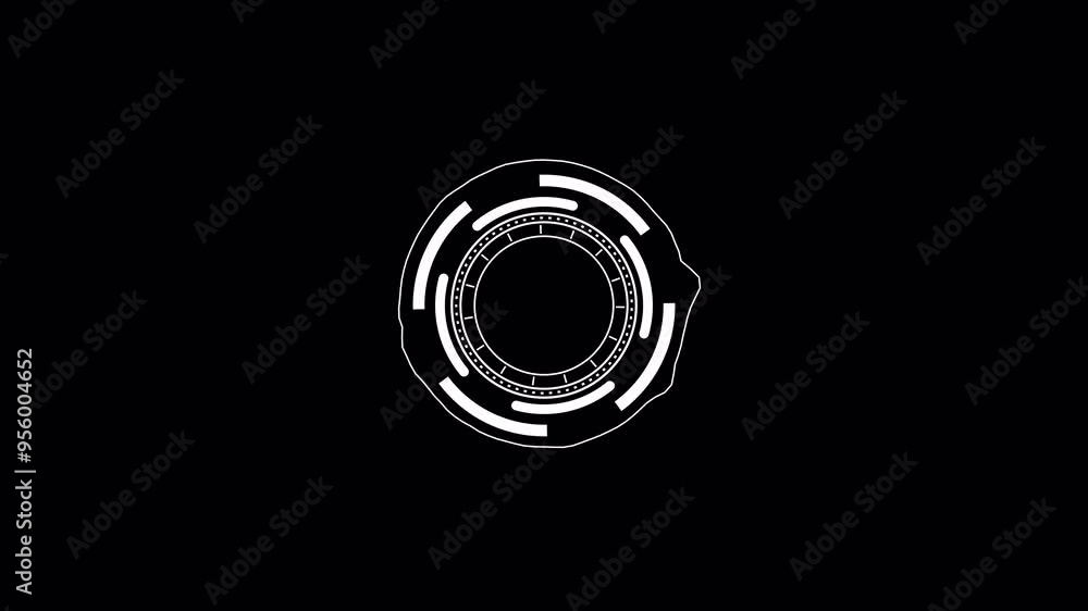 White music Circular HUD, Hologram spinning on a black background, music HUD Display. loading, analyzing data, rotating circles, moving graphs, sliders, HUD circle interfaces. White music Circular HUD, Hologram spinning on a black background, music HUD Display. loading, analyzing data, rotating circles, moving graphs, sliders, HUD circle interfaces.
