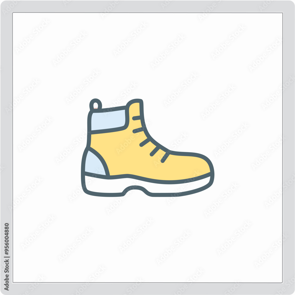 Hiking boot line icon. Editable stroke. Vector illustration. Hiking boot line icon. Editable stroke. Vector illustration.