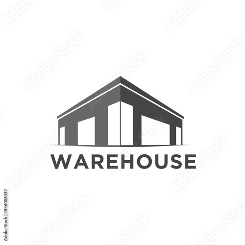warehouse building exterior simple logo design