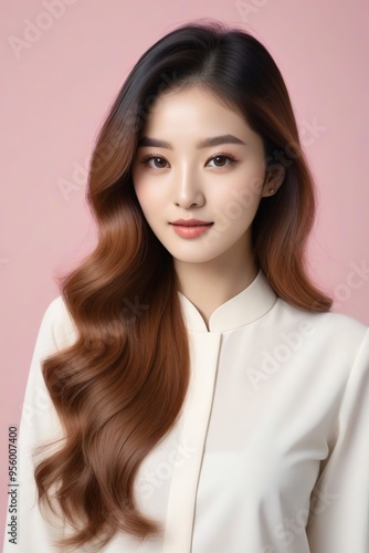 Beautiful Fashion Model with Flawless Skin and Sensual Lips