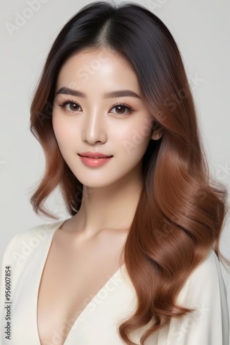 Beautiful Fashion Model with Flawless Skin and Sensual Lips