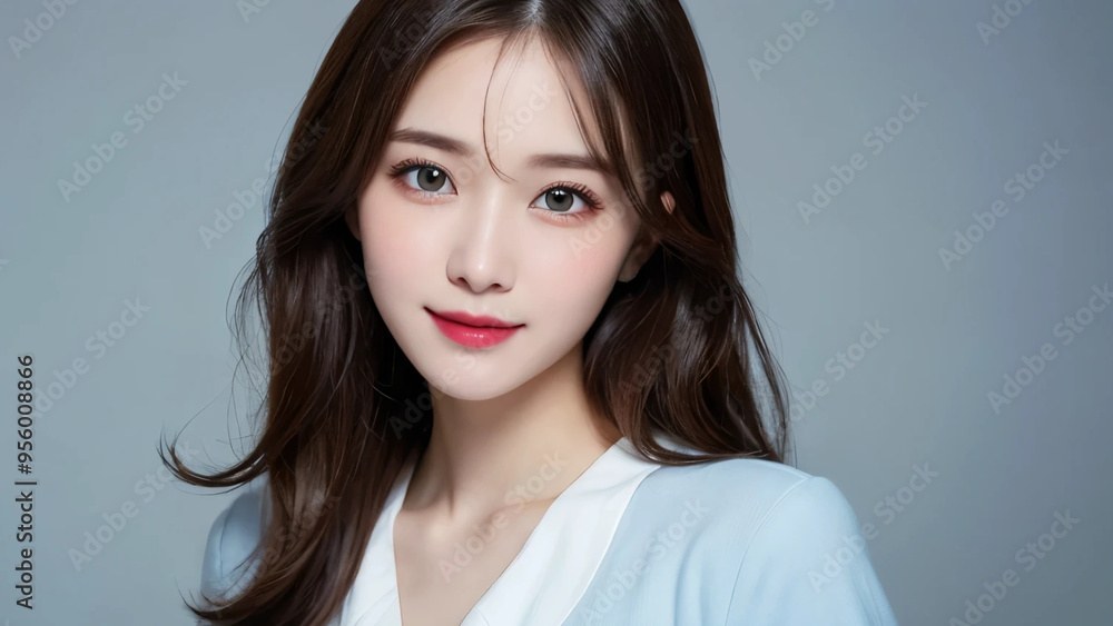 Japanese woman with long hair. Generative AI Japanese woman with long hair. Generative AI