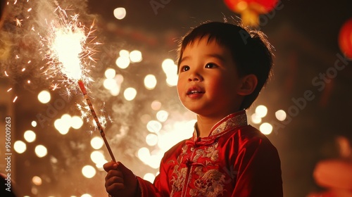 2h childrens play firecracker in Chinese new year