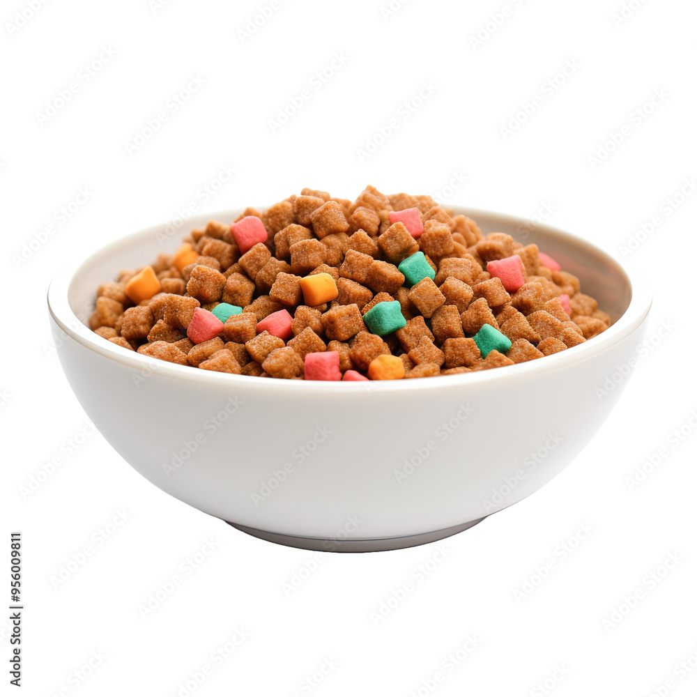 Bowl with cat food on transparent background, png Bowl with cat food on transparent background, png