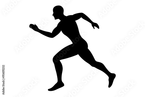 silhouettes of people running pose vector illustration 