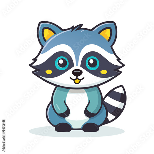Raccoon Cute Small Cartoon Baby Animal Character
