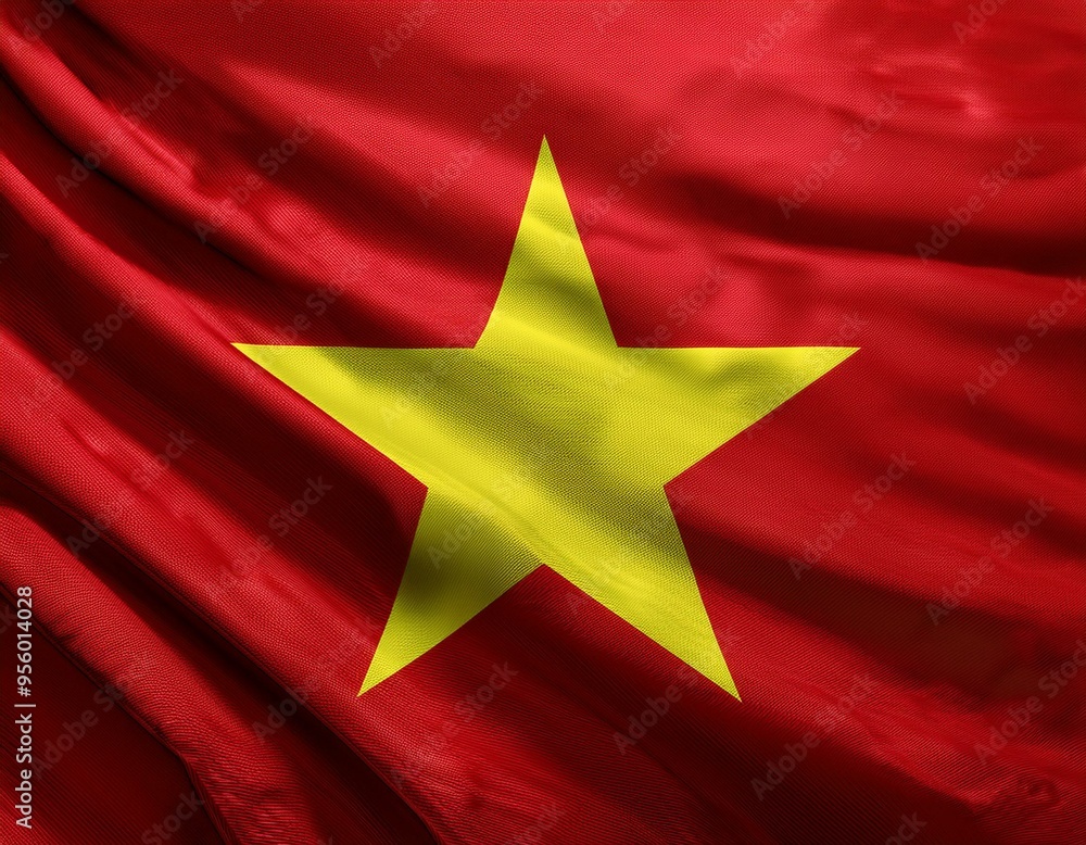 3d illustration of fluttering flag of Vietnam texture 3d illustration of fluttering flag of Vietnam texture