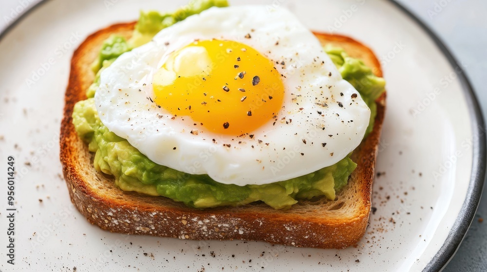 Avocado Toast with Poached Egg and Black Pepper Avocado Toast with Poached Egg and Black Pepper