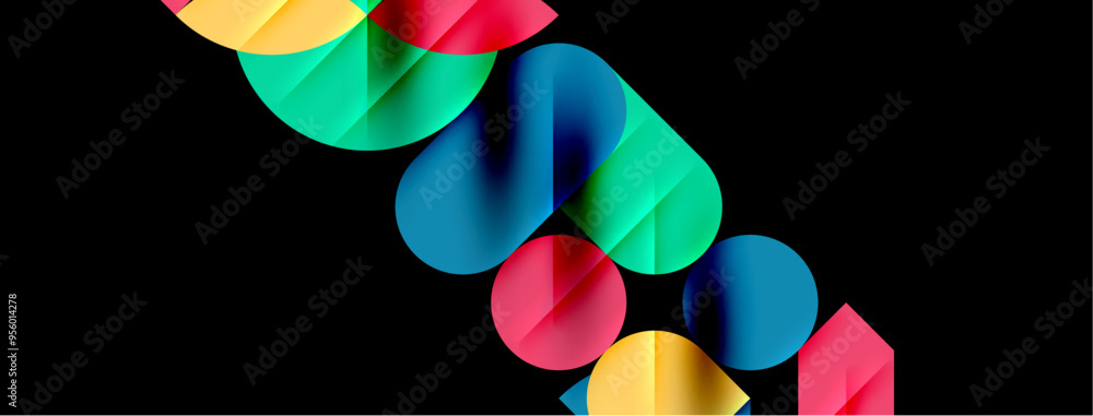 Round shapes, circles and lines minimal geometric background. Vector Illustration For Wallpaper, Banner, Background, Card, Book Illustration, landing page Round shapes, circles and lines minimal geometric background. Vector Illustration For Wallpaper, Banner, Background, Card, Book Illustration, landing page
