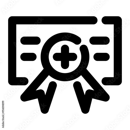 medical certificate, medical license, certificate, license, pharmacy, medical ouline icon