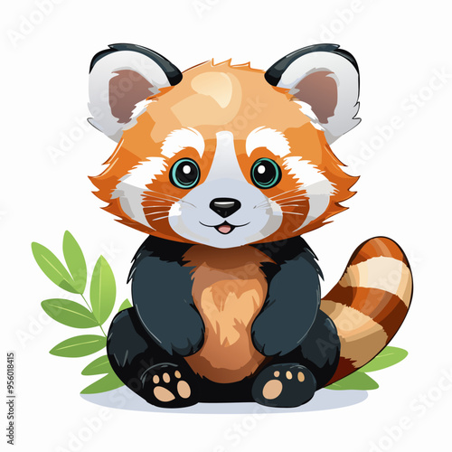 Red Panda Cute Small Cartoon Baby Animal Character