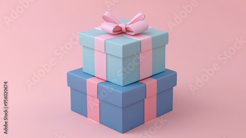 3h Gift Boxes Gift Bags Stacked Together, No Shadows, Simple Illustration, High Resolution, High Detail, Ultra Realistic photo