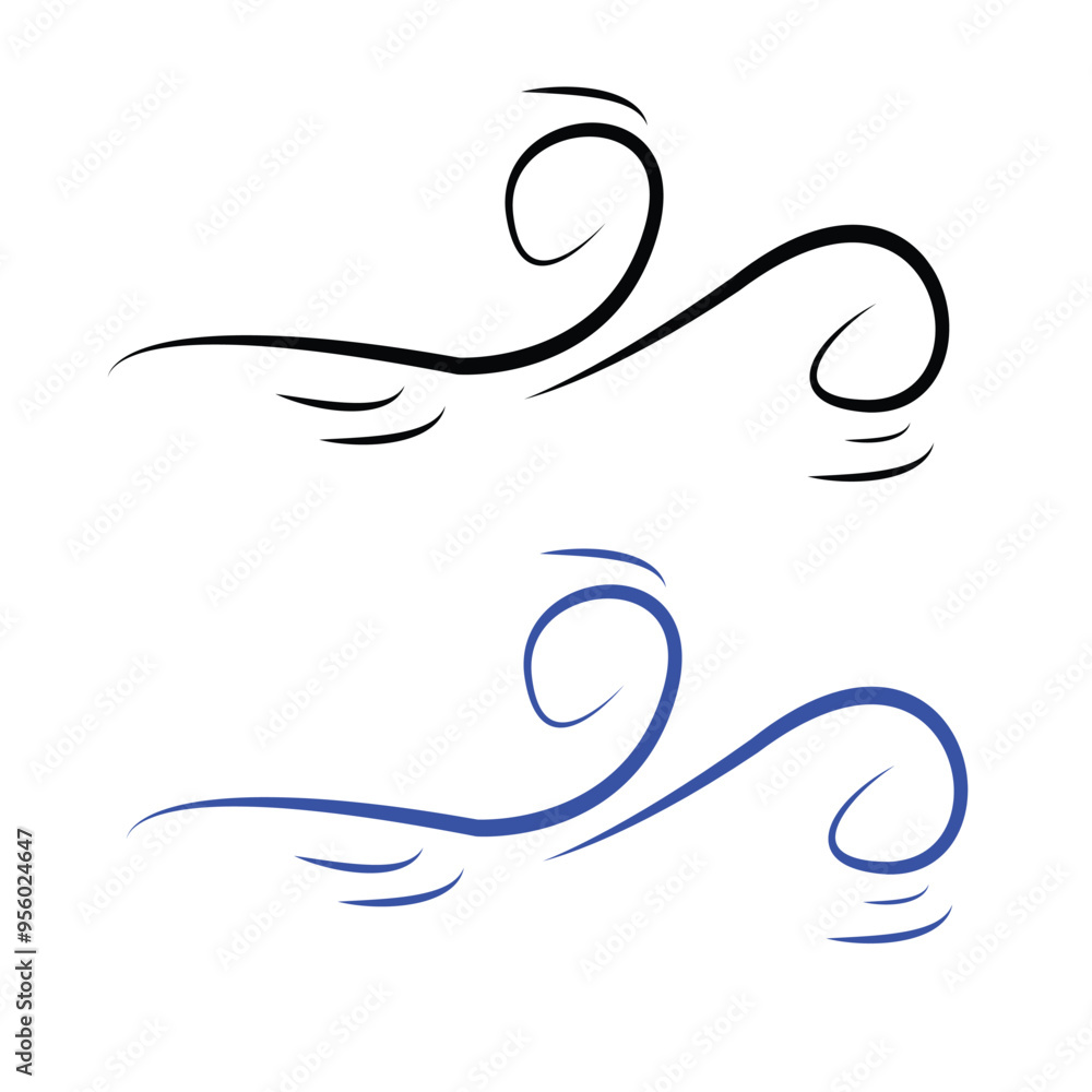 Doodle Blowing air/wind lines icon. Sketch drawn air blow motion, smoke flow art, abstract line. Doodle Blowing air/wind lines icon. Sketch drawn air blow motion, smoke flow art, abstract line.