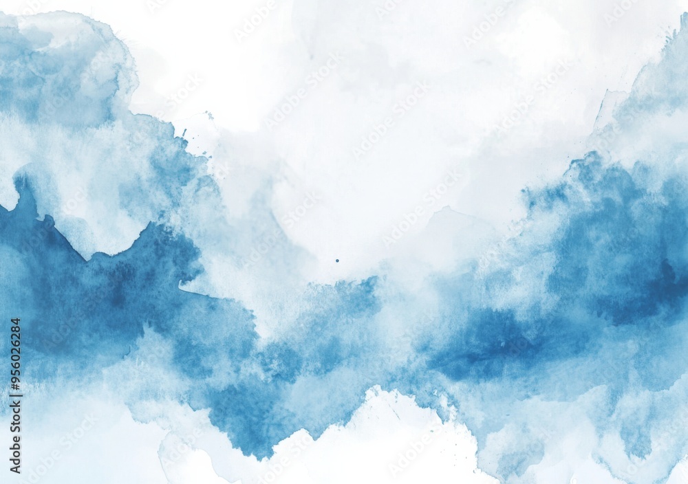 Watercolor Pastel Blue Background with white space Watercolor Pastel Blue Background with white space