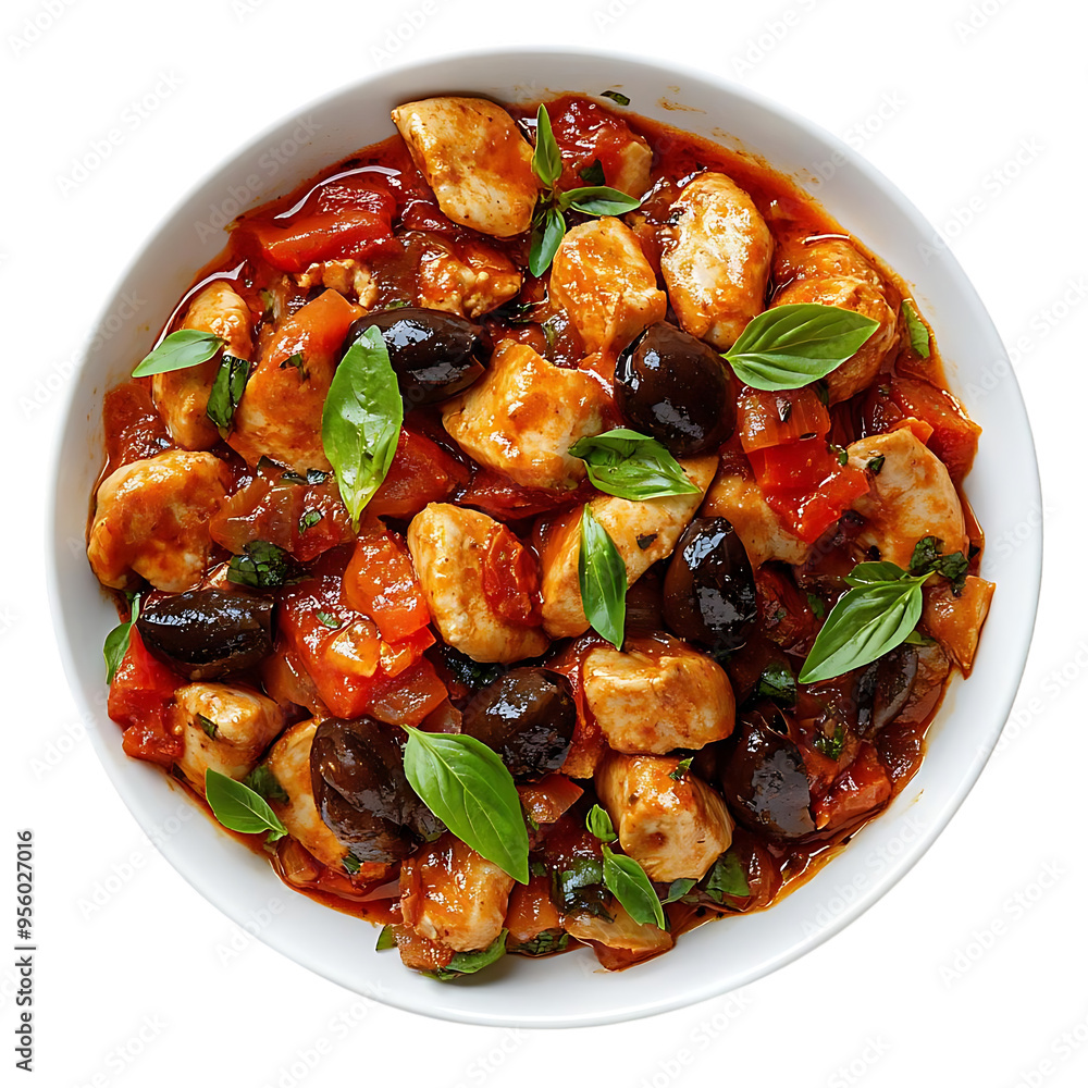 Chicken with Olives and Tomatoes in a Rich, Red Sauce - A Delicious, Easy Recipe with a Transparent Background Chicken with Olives and Tomatoes in a Rich, Red Sauce - A Delicious, Easy Recipe with a Transparent Background