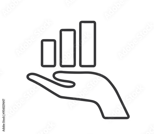hand holding graph icon