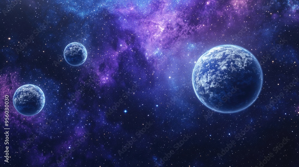 Stars of a planet and galaxy in a free space depicted in a 3D cartoon rendering Stars of a planet and galaxy in a free space depicted in a 3D cartoon rendering