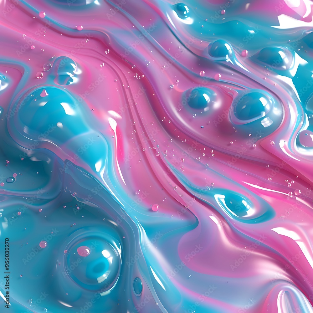A vibrant slime texture in glossy shades of pink and blue, with smooth swirls and small bubbles creating a playful, tactile appearance. 8k UHD, suitable for high-quality printing or digital A vibrant slime texture in glossy shades of pink and blue, with smooth swirls and small bubbles creating a playful, tactile appearance. 8k UHD, suitable for high-quality printing or digital