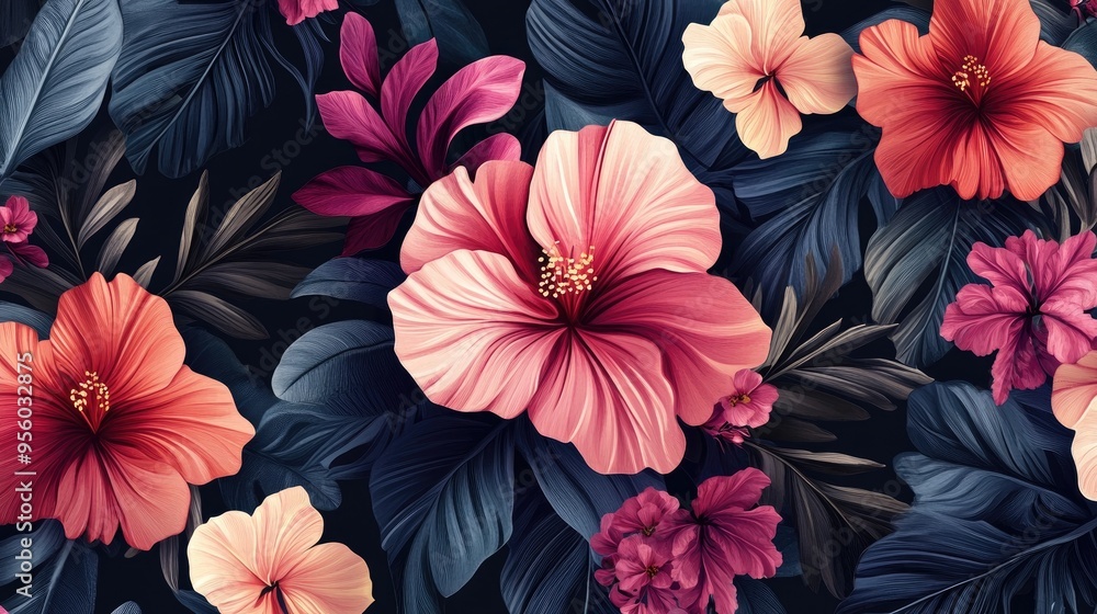 Floral pattern design for textile illustration Floral pattern design for textile illustration