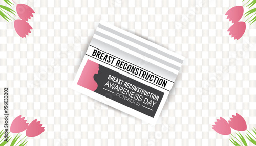 breast reconstruction awareness day is observed every year on October. Medical Healthcare Awareness concept. background, placard, banner template Vector illustration design.