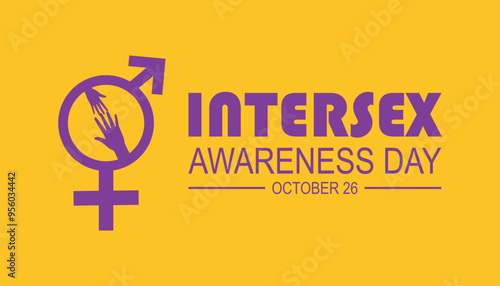 Intersex Awareness Day is observed every year on October. Medical Healthcare Awareness concept. background, placard, banner template Vector illustration design.