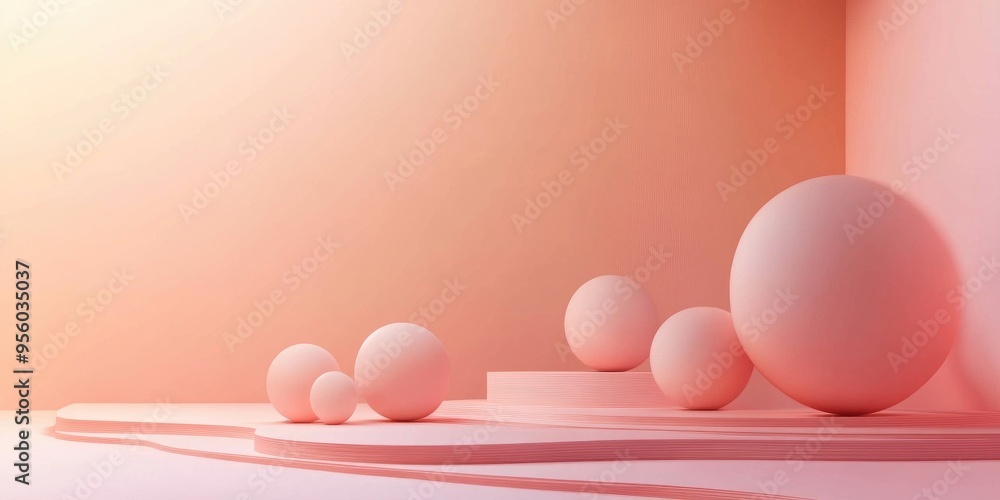 Fototapeta premium Stunning minimalist abstract backdrop 3D illustration and rendering