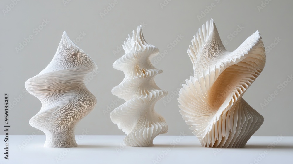 Obraz premium Three dimensional curled forms