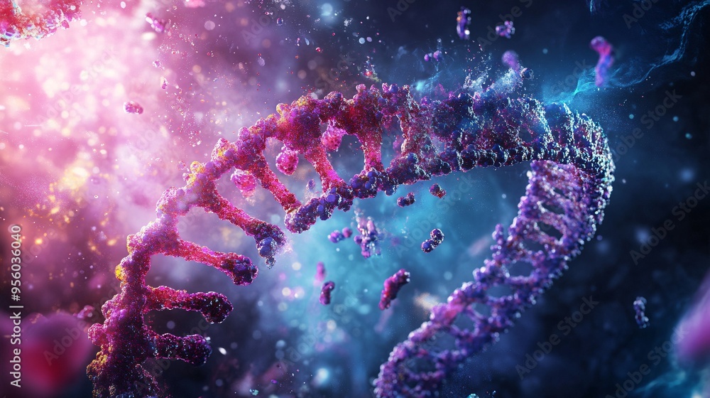 Abstract DNA Double Helix in Cosmic Space Abstract DNA Double Helix in Cosmic Space