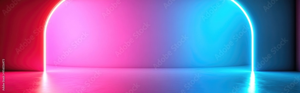Blank pink curved background in a studio setting 3D rendering Blank pink curved background in a studio setting 3D rendering