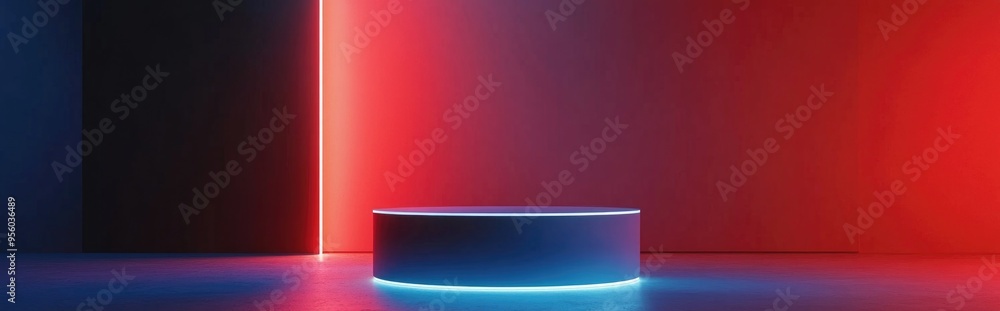 Obraz premium Abstract minimalist background featuring a pedestal 3D illustration