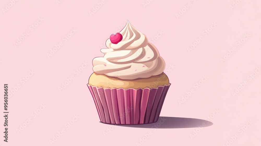 Cartoon illustration of a cupcake design Cartoon illustration of a cupcake design