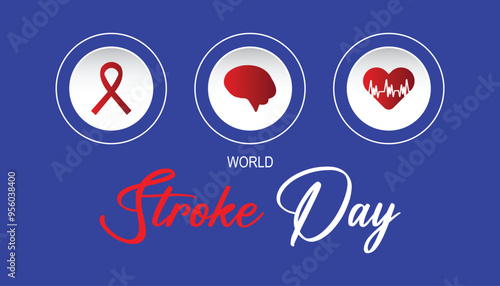 World Stroke Day is observed every year on October. Medical Healthcare Awareness concept. background, placard, banner template Vector illustration design.