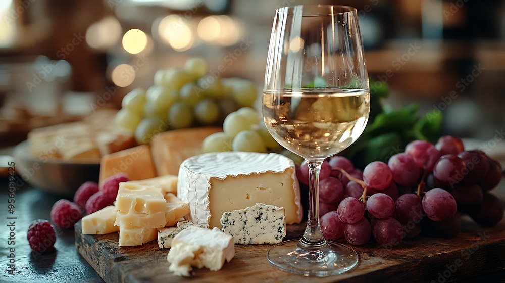 A wine and cheese pairing setup, with a selection of cheeses, fruits, and a glass of white wine, the scene softly lit by natural light, creating a serene and sophisticated atmosphere, cinematic style, A wine and cheese pairing setup, with a selection of cheeses, fruits, and a glass of white wine, the scene softly lit by natural light, creating a serene and sophisticated atmosphere, cinematic style,