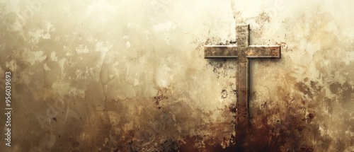 A minimalist image of a cross with a soft, faded background, symbolizing simplicity and faith