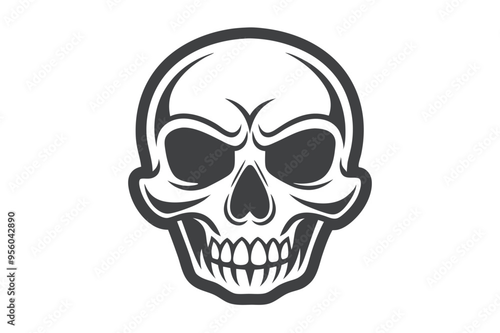Vector skull line art illustration on white background Vector skull line art illustration on white background