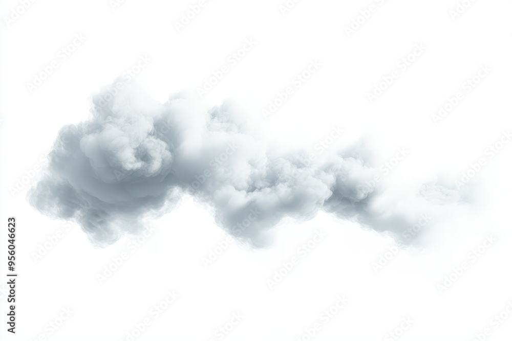 A fluffy cloud formation against a white background, evoking a serene atmosphere. A fluffy cloud formation against a white background, evoking a serene atmosphere.