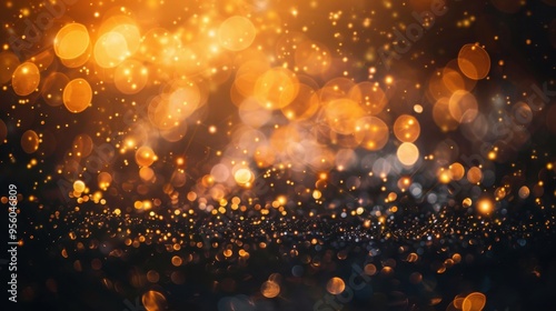 golden bokeh blurred light abstract background magic concept